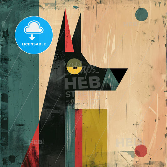 A Dog With A Blue Circle