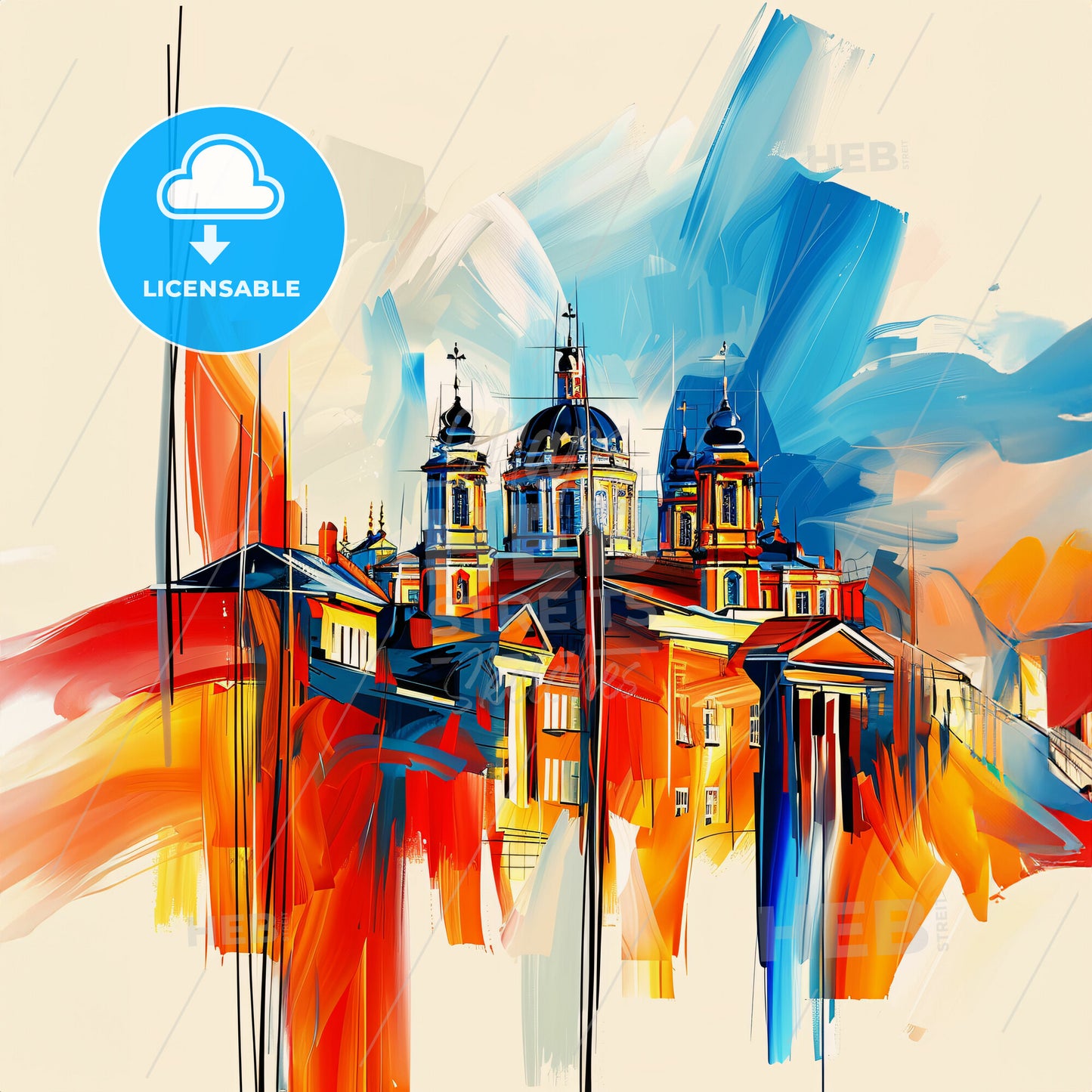 Vibrant Peterborough, England - A Painting Of A Building