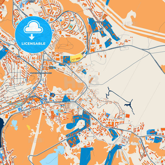 Colorful Petropavlovsk-Kamchatsky Street Map with Labels and Buildings