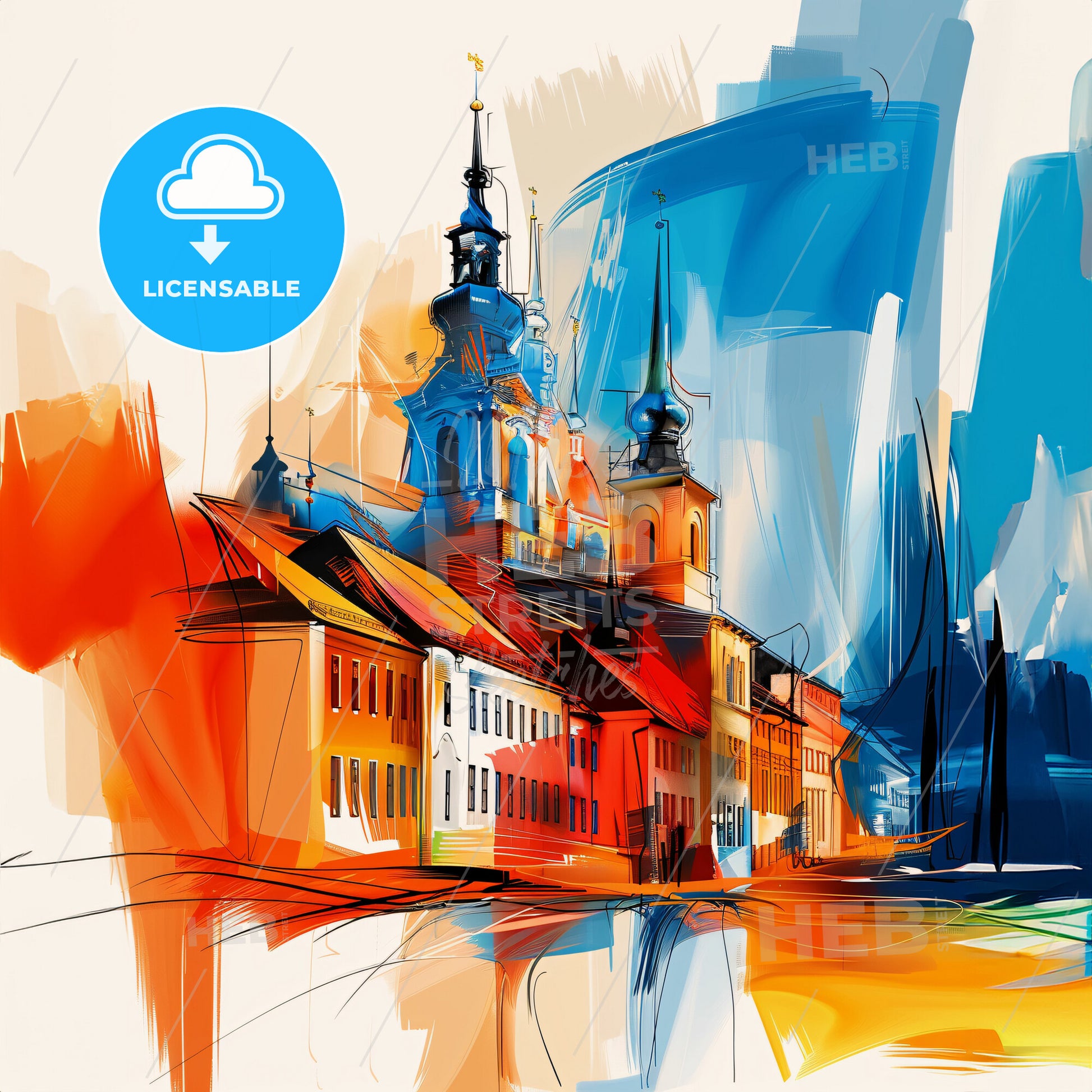 Vibrant Pforzheim, Germany - A Painting Of A Building