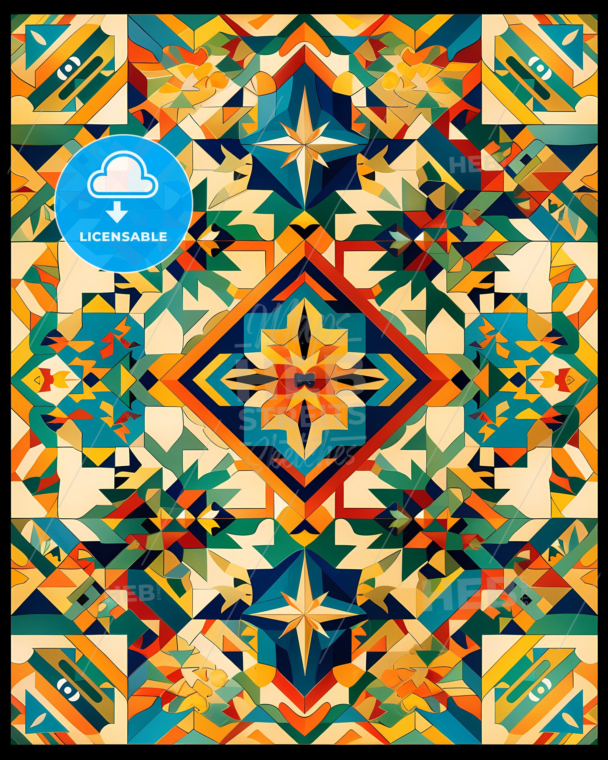 Colorful 3D Painting Of Traditional Philippine Inabel Pattern, Vibrant ...