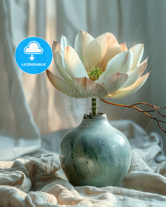 Ornamental Echeveria Vase Submerged Underwater Soiled Roots Soft Linen White Background Morning Light Flower Vase Focus Art