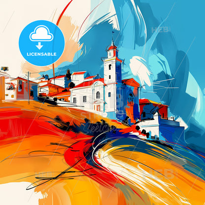 Vibrant Pietermaritzburg, South Africa - A Painting Of A Town