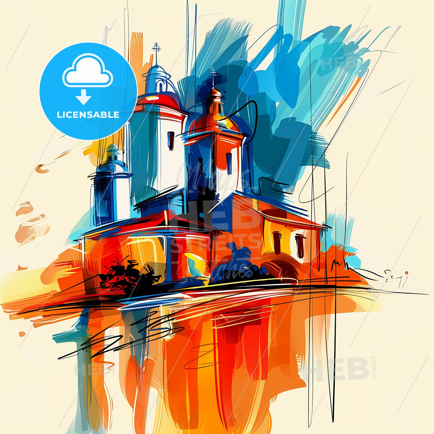 Vibrant Pikine, Senegal - A Painting Of A Building