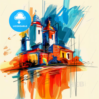 Vibrant Pikine, Senegal - A Painting Of A Building