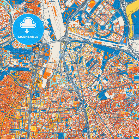 Colorful Pinar de Chamartín Street Map with Labels and Buildings