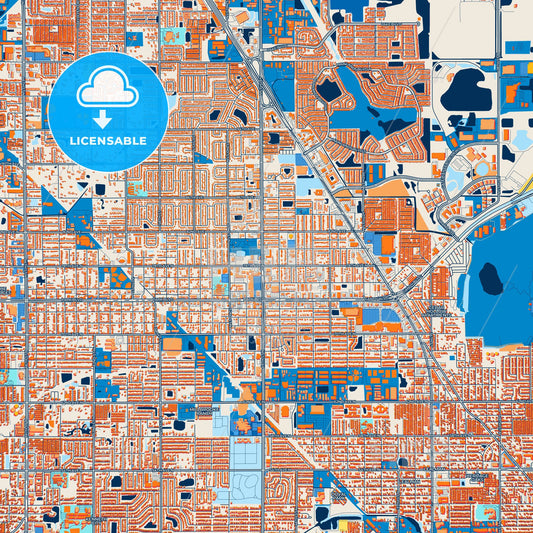 Colorful Pinellas Park Street Map with Labels and Buildings