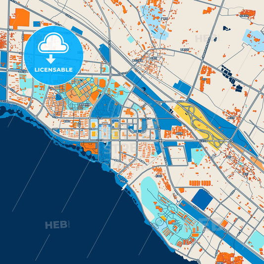 Colorful Pingdingshan Street Map with Labels and Buildings