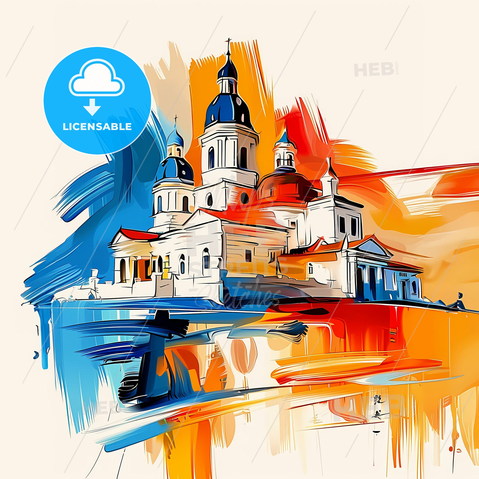 Vibrant Pingtung, Taiwan - A Painting Of A Building