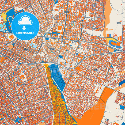 Colorful Pinhais Street Map with Labels and Buildings