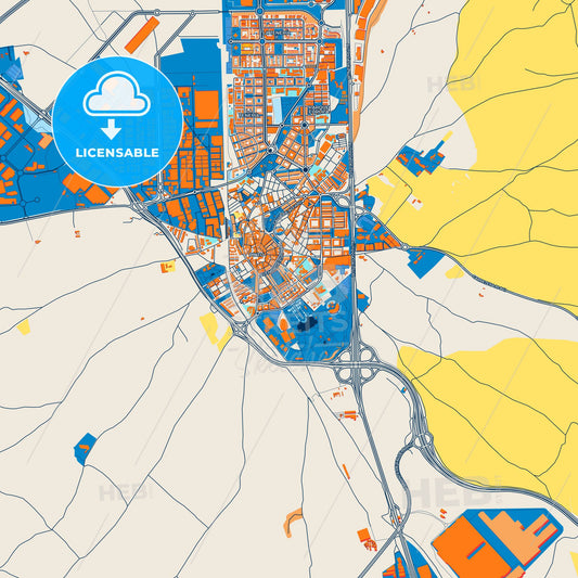 Colorful Pinto Street Map with Labels and Buildings