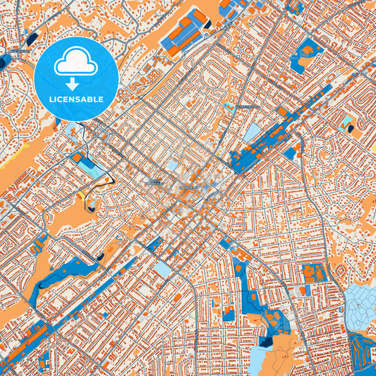Colorful Plainfield Street Map with Labels and Buildings