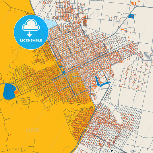 Colorful Planaltina Street Map with Labels and Buildings