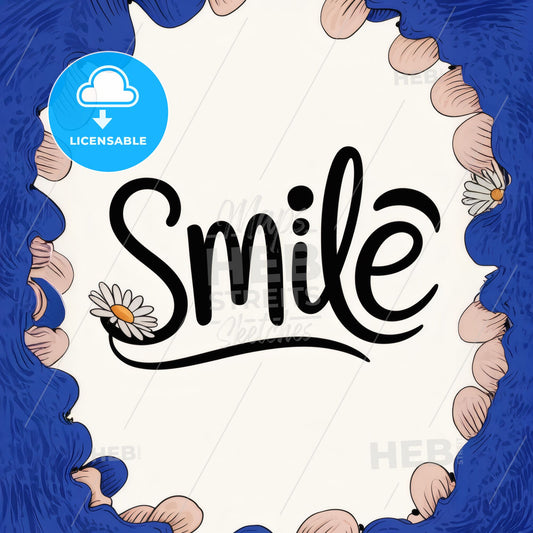 Playful Minimalist 'Smile' Typography Art Print - Modern Decor for Joyful Spaces