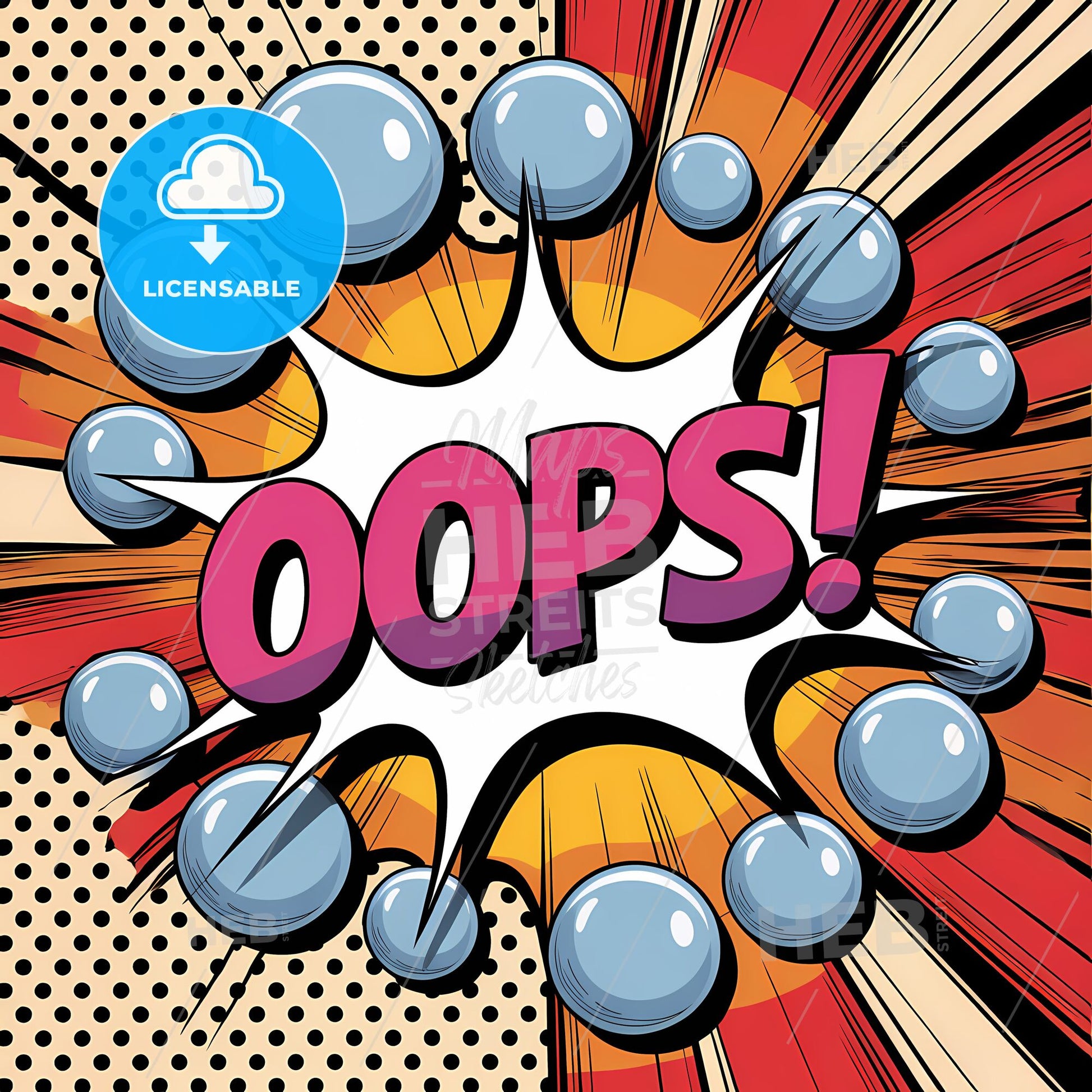 Playful Pop Art: OOPS! Burst - A Whimsical Vintage Comic Explosion