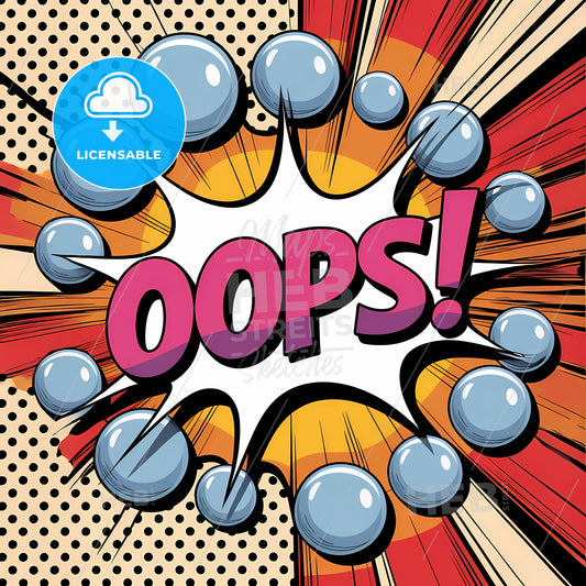 Playful Pop Art: OOPS! Burst - A Whimsical Vintage Comic Explosion