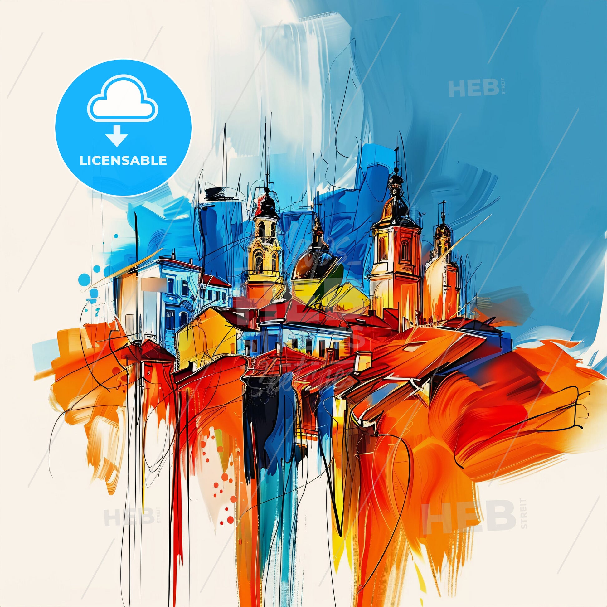 Vibrant Плевен, Bulgaria - A Painting Of A City