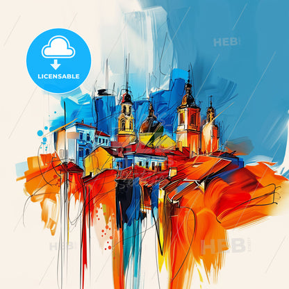 Vibrant Плевен, Bulgaria - A Painting Of A City