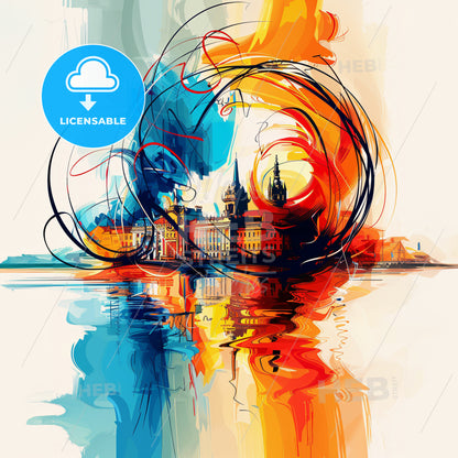 Vibrant Plymouth, England - A Colorful Painting Of A City