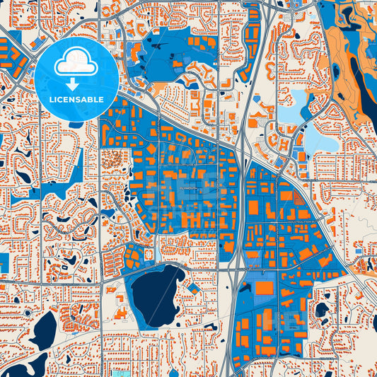 Colorful Plymouth Street Map with Labels and Buildings