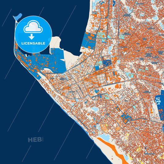 Colorful Pointe-Noire Street Map with Labels and Buildings