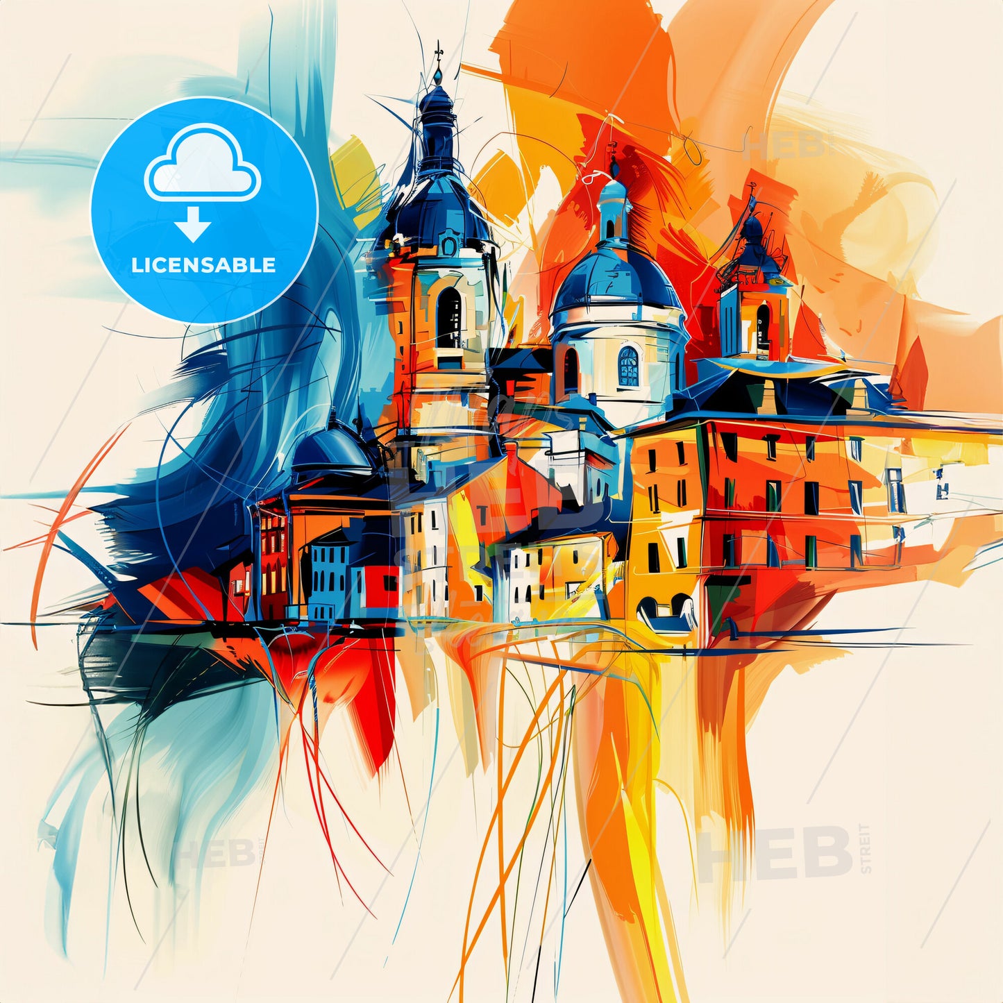 Vibrant Poitiers, France - A Painting Of A Building