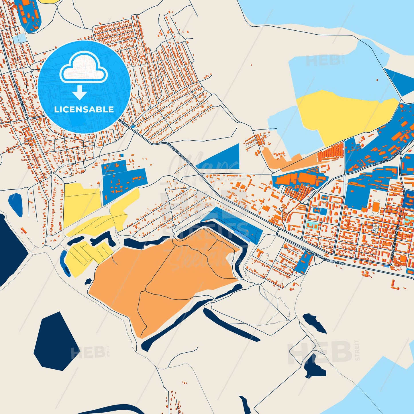 Colorful Pokrov Street Map with Labels and Buildings