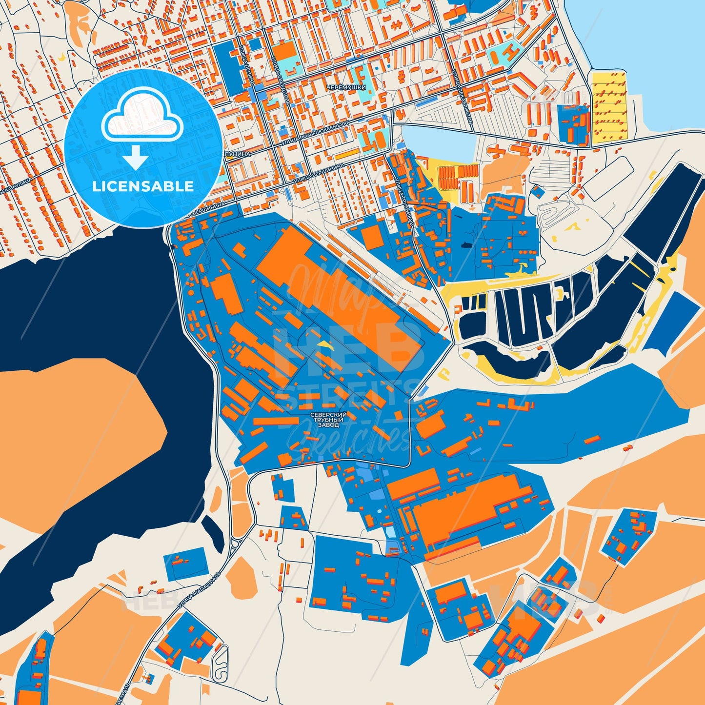Colorful Polevskoy Street Map with Labels and Buildings