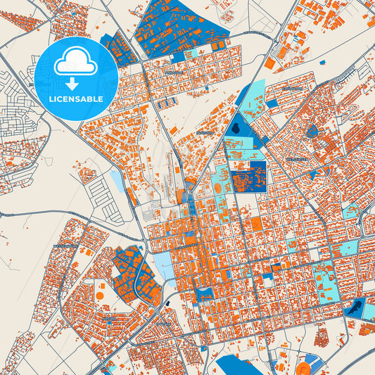Colorful Polokwane Street Map with Labels and Buildings