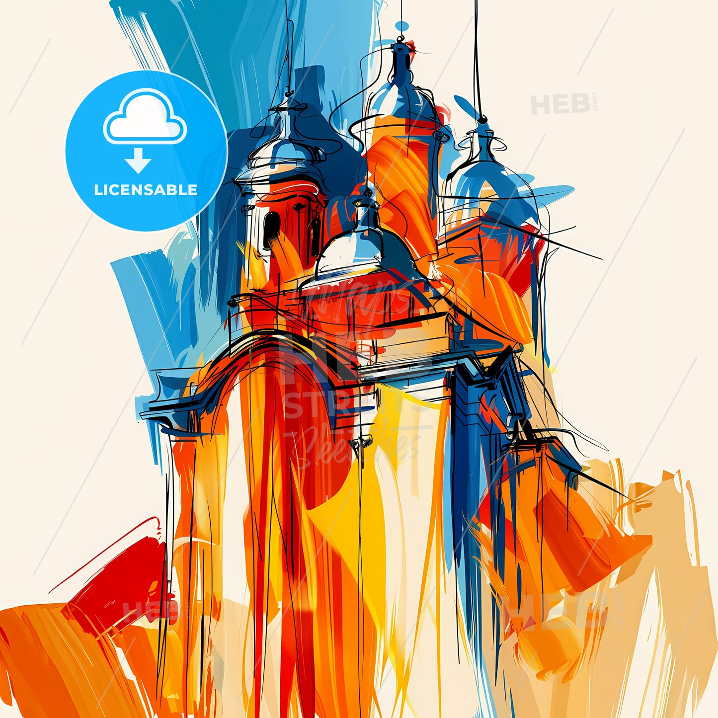 Vibrant Pomona, California - A Colorful Painting Of A Building