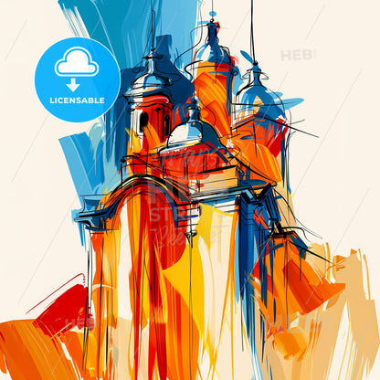 Vibrant Pomona, California - A Colorful Painting Of A Building