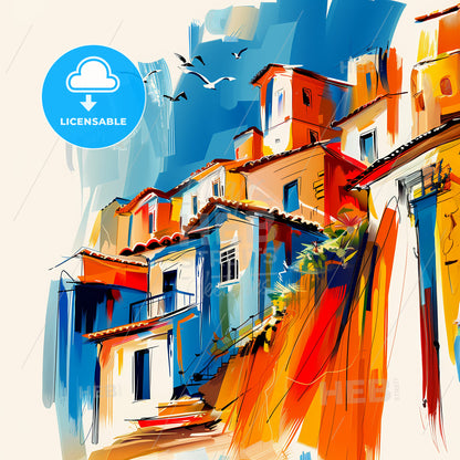 Vibrant Ponta Grossa, Brazil - A Painting Of A Colorful City