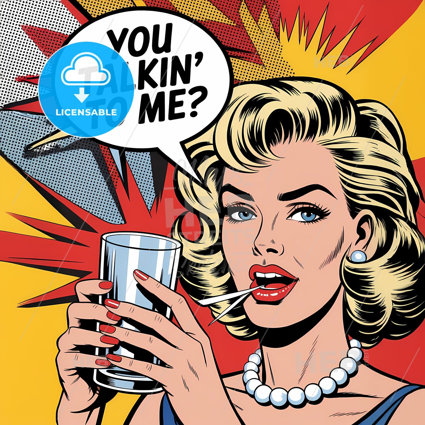 Pop Art Diva: Confident Charm in Bold Colors and Iconic Speech