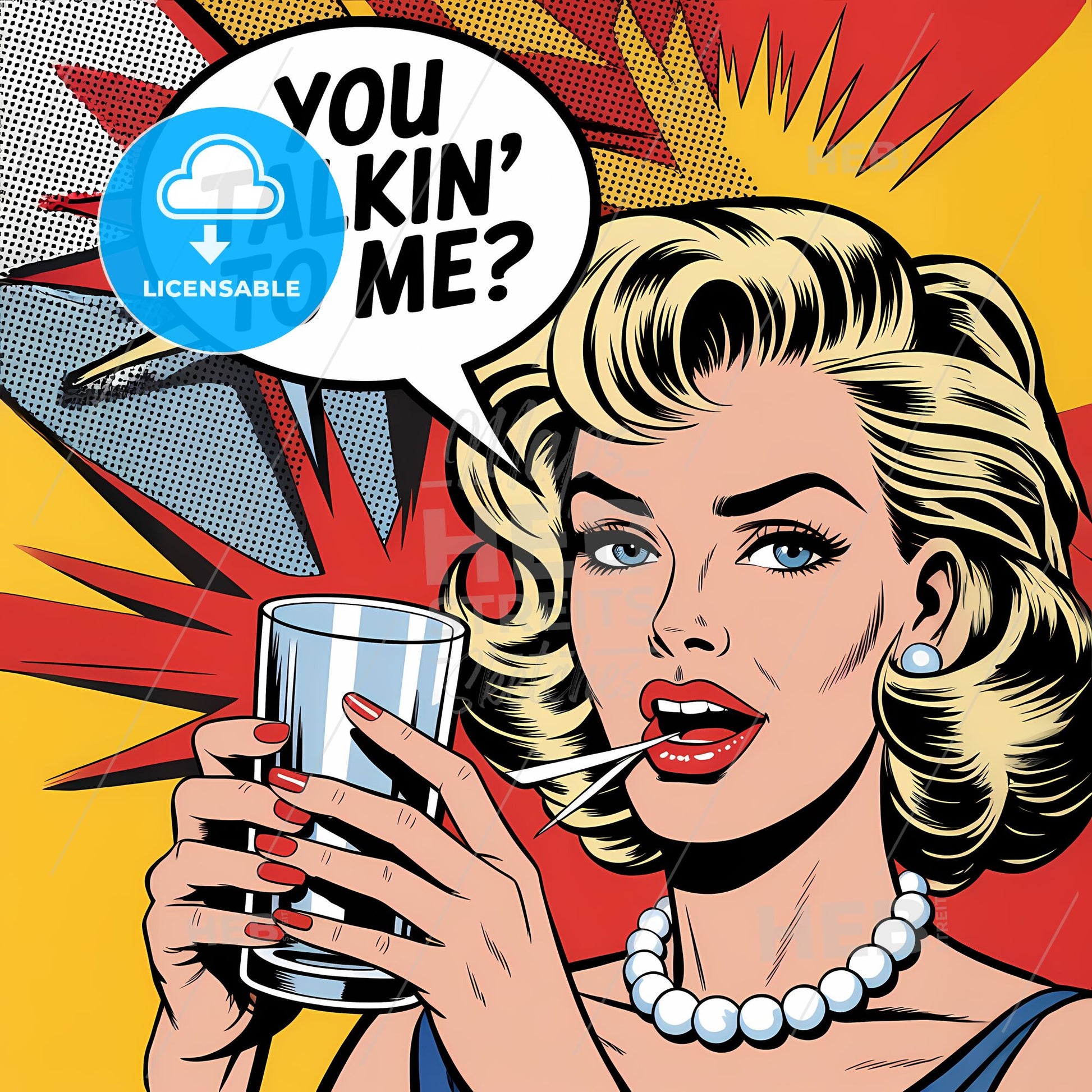 Pop Art Diva: Confident Charm in Bold Colors and Iconic Speech