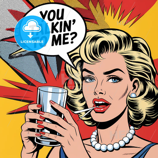 Pop Art Diva: Confident Charm in Bold Colors and Iconic Speech