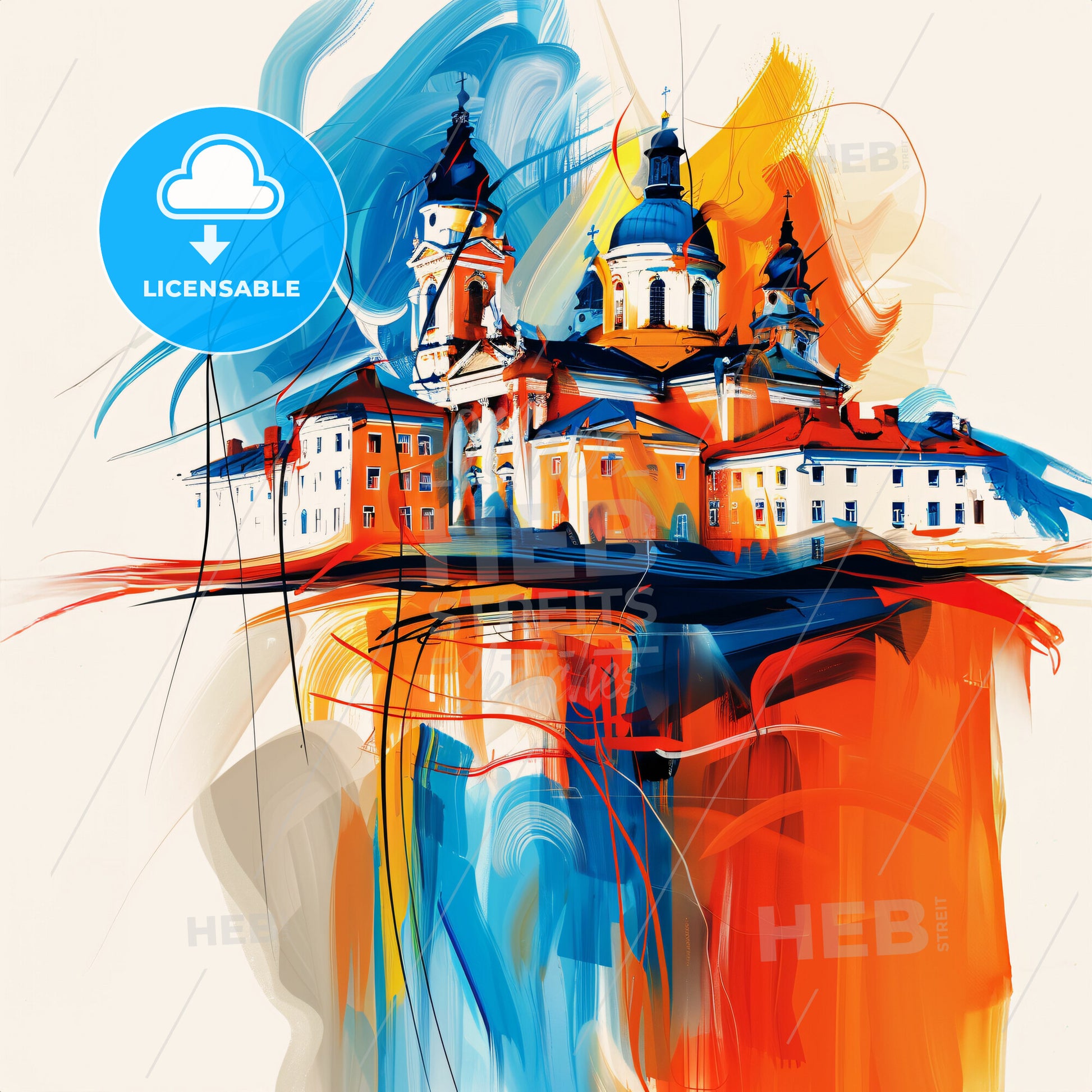 Vibrant Pori, Finland - A Painting Of A Building