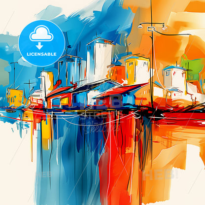 Vibrant Port Harcourt, Nigeria - A Painting Of A City