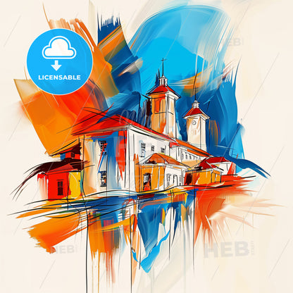 Vibrant Portmore, Jamaica - A Painting Of A Building