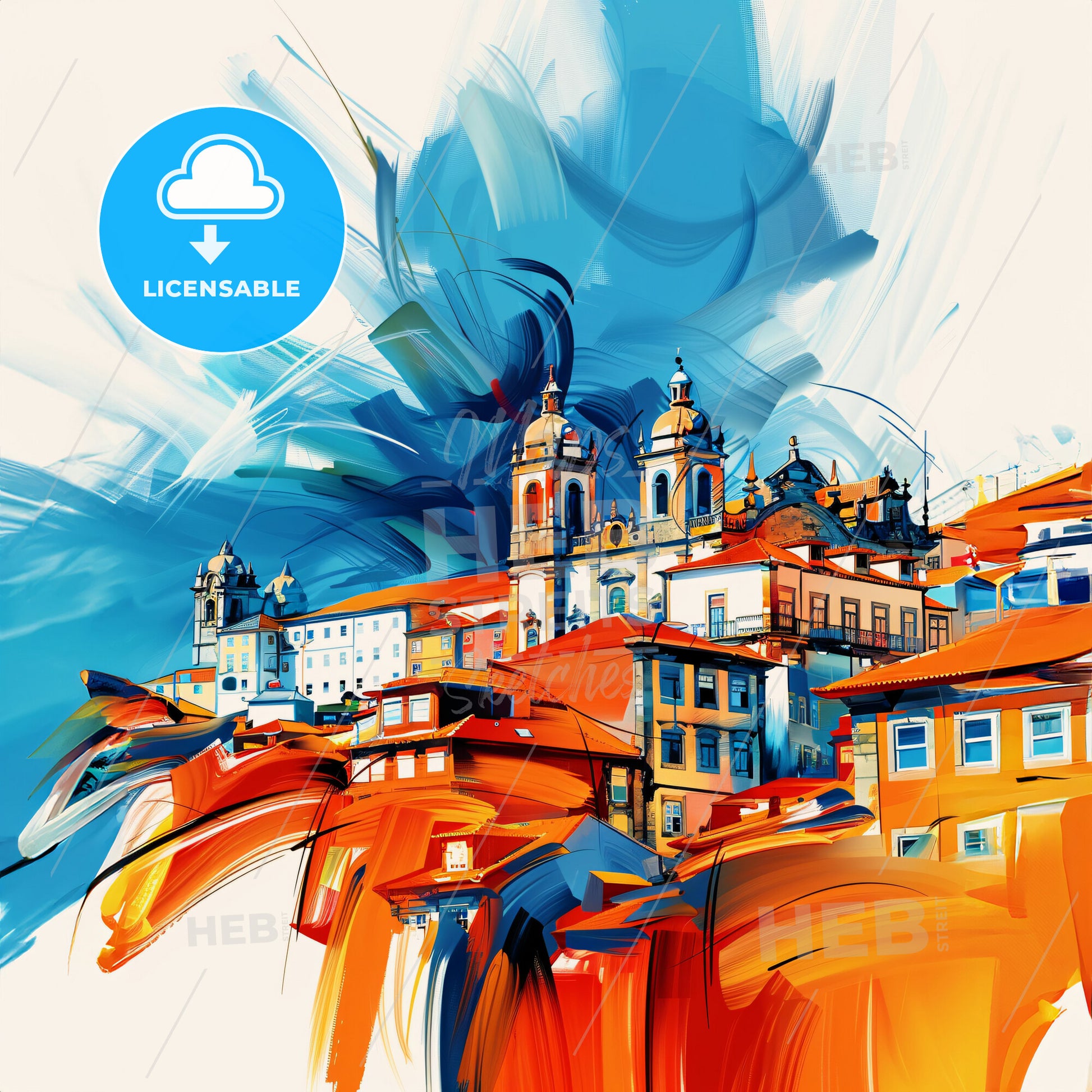 Vibrant Porto, Portugal - A Painting Of A City