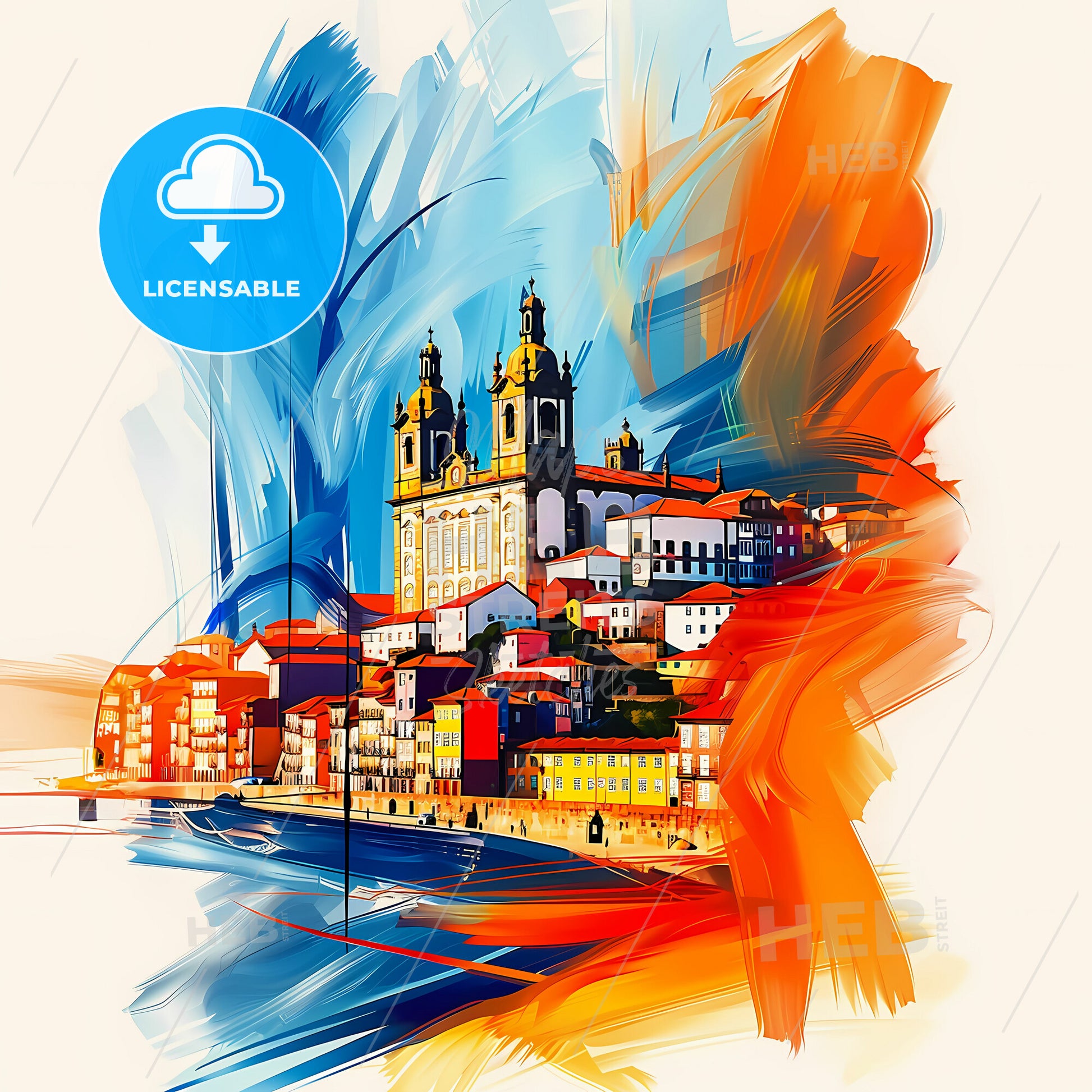 Vibrant Porto, Portugal - A Colorful Painting Of A City