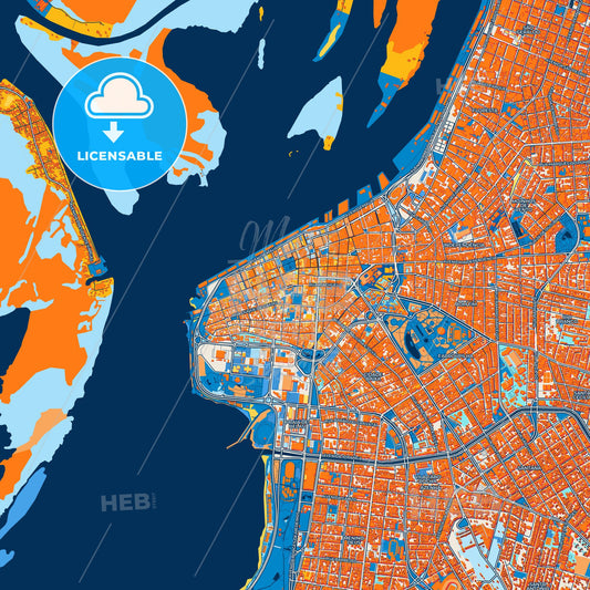 Colorful Porto Alegre Street Map with Labels and Buildings