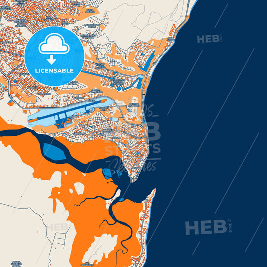 Colorful Porto Seguro Street Map with Labels and Buildings
