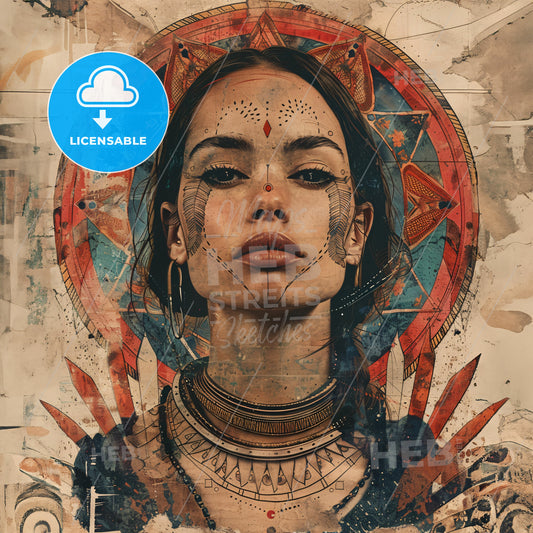 A Woman With A Tattoo On Her Face