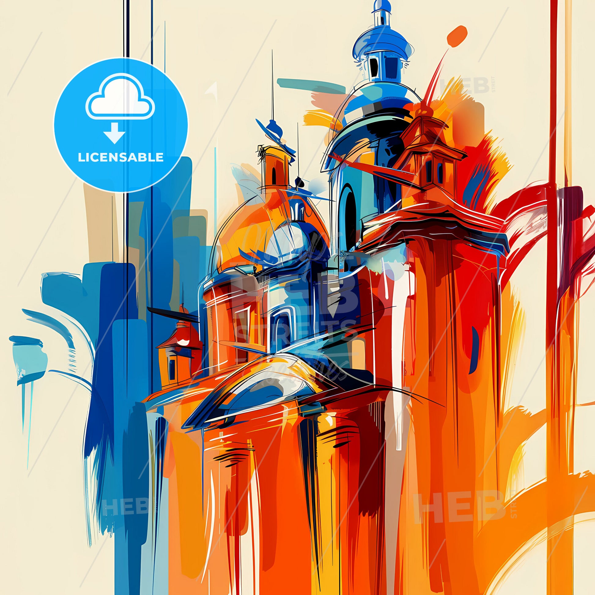 Vibrant Posadas, Argentina - A Painting Of A Building