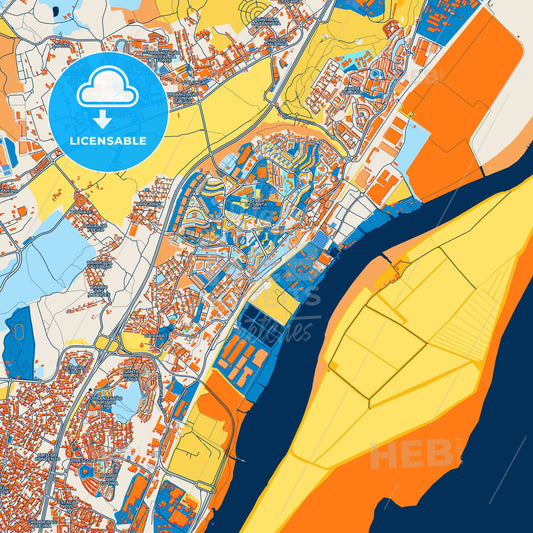 Colorful Póvoa de Santa Iria Street Map with Labels and Buildings