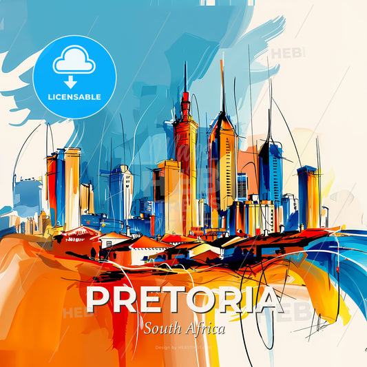 Vibrant Pretoria, South Africa - A Painting Of A City - Square format print template