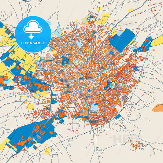 Colorful Prilep Street Map with Labels and Buildings