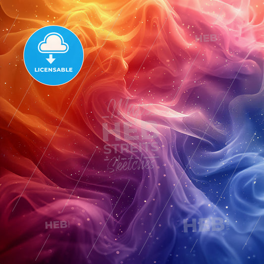 Prismatic Pulse: The Beat of Colors - A colorful smoke in the sky
