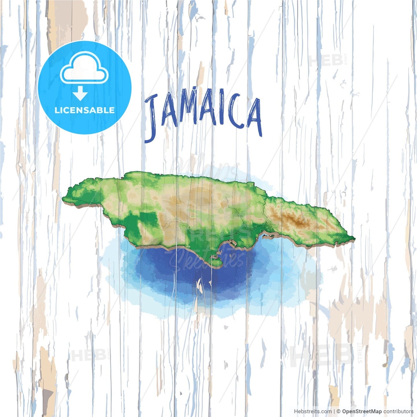 Vintage map of Jamaica