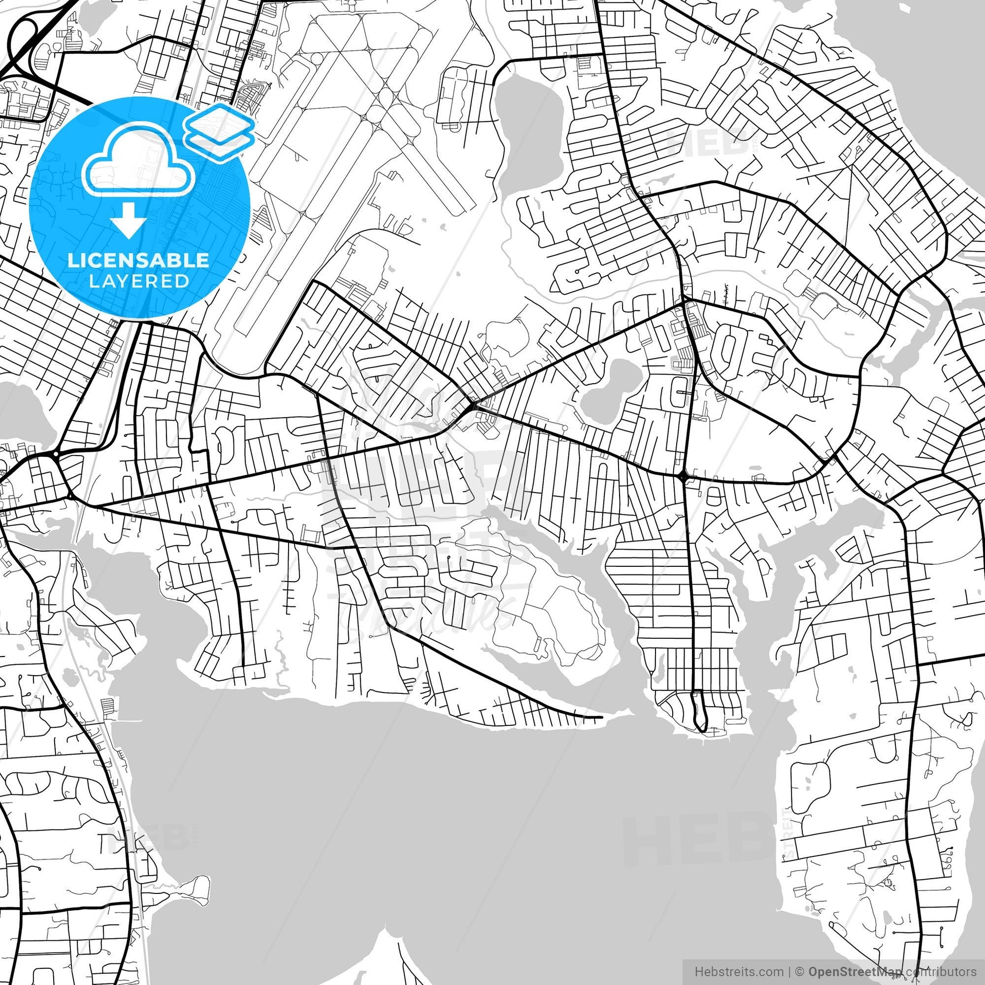 Layered PDF map of Warwick, Rhode Island, United States